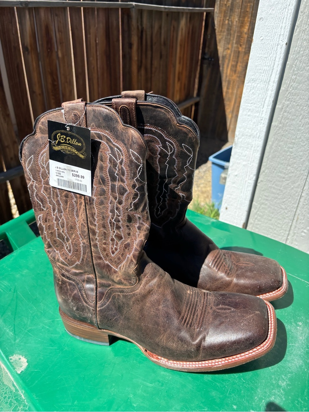 J.B. Dillon Reserve Dark Brown Leather Western Pull-On Boots